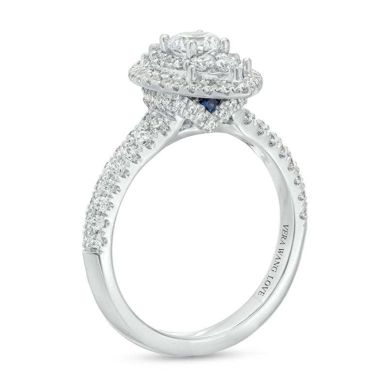 Main Image 3 of Vera Wang Love Collection 1-1/4 CT. T.W. Multi-Diamond Marquise Frame Engagement Ring in 14K White Gold