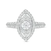 Thumbnail Image 4 of Vera Wang Love Collection 1-1/4 CT. T.W. Multi-Diamond Marquise Frame Engagement Ring in 14K White Gold