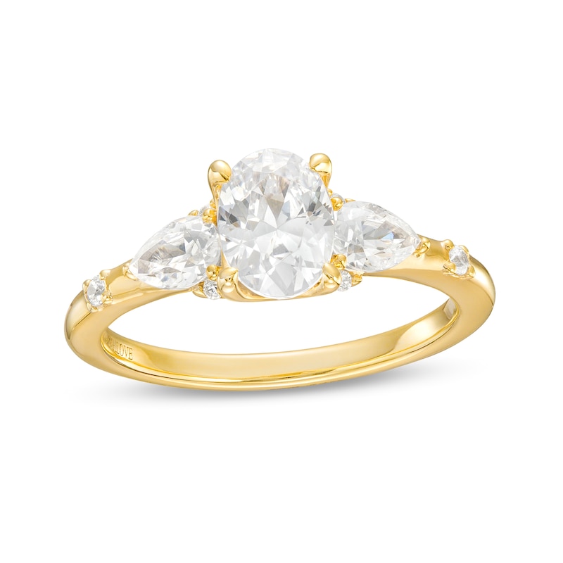 Main Image 1 of Vera Wang Love Collection 1-1/2 CT. T.W. Certified Oval Diamond Engagement Ring in 14K Gold (I/SI2)