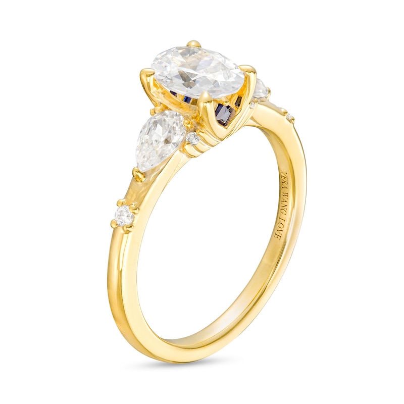 Main Image 3 of Vera Wang Love Collection 1-1/2 CT. T.W. Certified Oval Diamond Engagement Ring in 14K Gold (I/SI2)