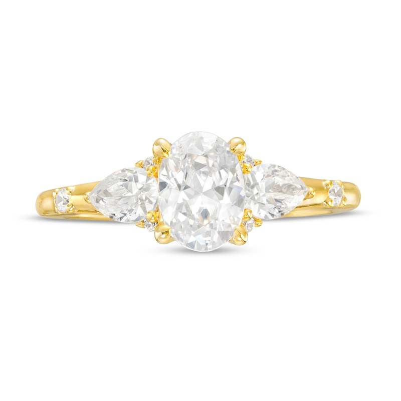 Main Image 4 of Vera Wang Love Collection 1-1/2 CT. T.W. Certified Oval Diamond Engagement Ring in 14K Gold (I/SI2)