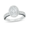Thumbnail Image 1 of Vera Wang Love Collection 1 CT. T.W. Oval Multi-Diamond and Blue Sapphire Engagement Ring in 14K White Gold