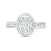 Thumbnail Image 4 of Vera Wang Love Collection 1 CT. T.W. Oval Multi-Diamond and Blue Sapphire Engagement Ring in 14K White Gold