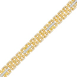 Men's 1/3 CT. T.W. Diamond Multi-Row Link Bracelet in 10K Gold - 8.47&quot;