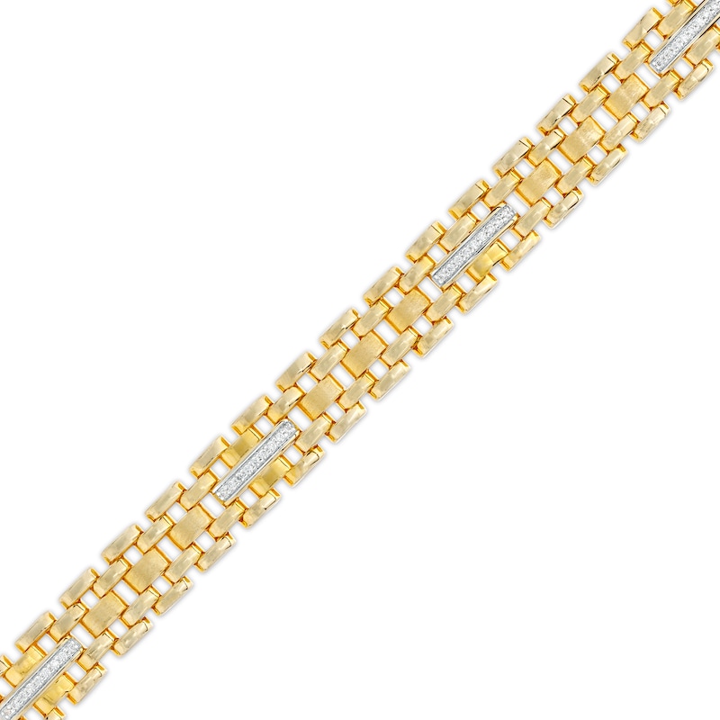 Main Image 1 of 1/3 CT. T.W. Diamond Multi-Row Link Bracelet in 10K Gold - 8.47"