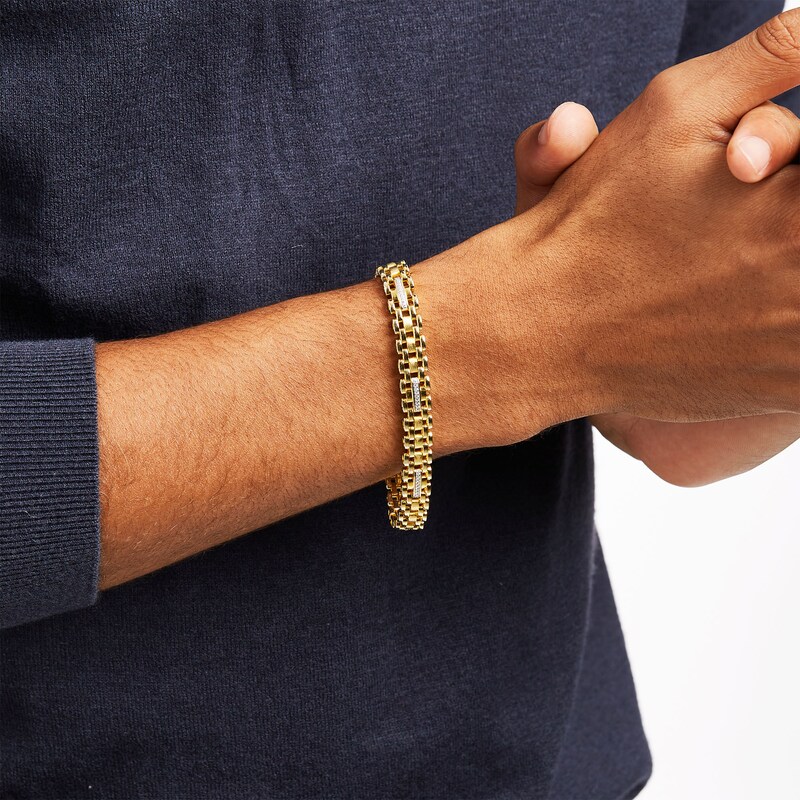 Main Image 2 of 1/3 CT. T.W. Diamond Multi-Row Link Bracelet in 10K Gold - 8.47"