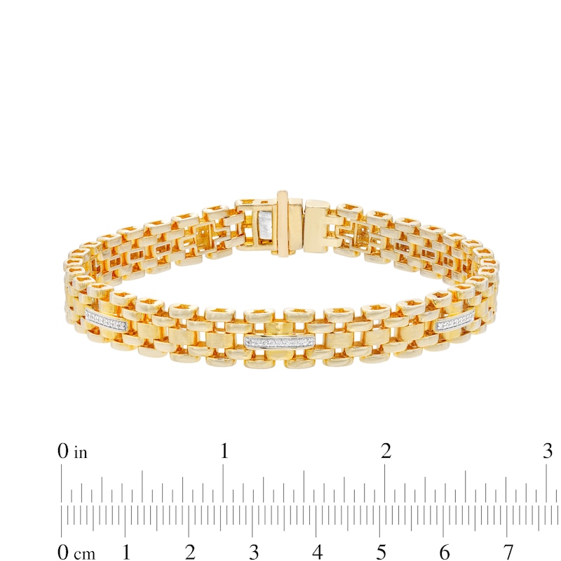 Main Image 3 of 1/3 CT. T.W. Diamond Multi-Row Link Bracelet in 10K Gold - 8.47"