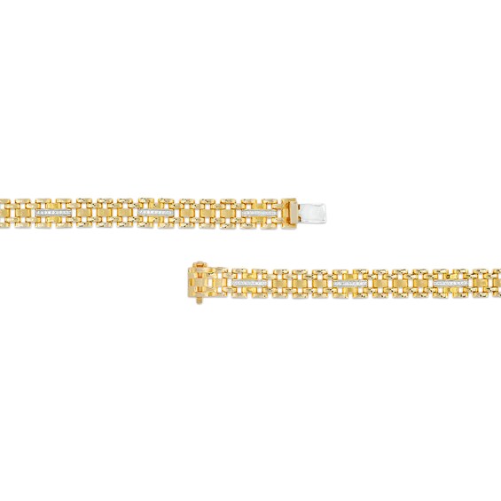 1/3 CT. T.w. Diamond Multi-Row Link Bracelet in 10K Gold - 8.47"