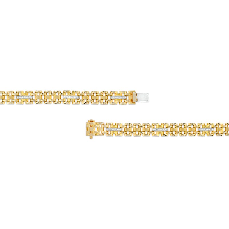 Main Image 4 of 1/3 CT. T.W. Diamond Multi-Row Link Bracelet in 10K Gold - 8.47"