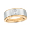 Thumbnail Image 1 of Vera Wang Men's 1/2 CT. Certified Lab-Grown Diamond Solitaire Wedding Band in 14K Two-Toned Gold (F/VS2)