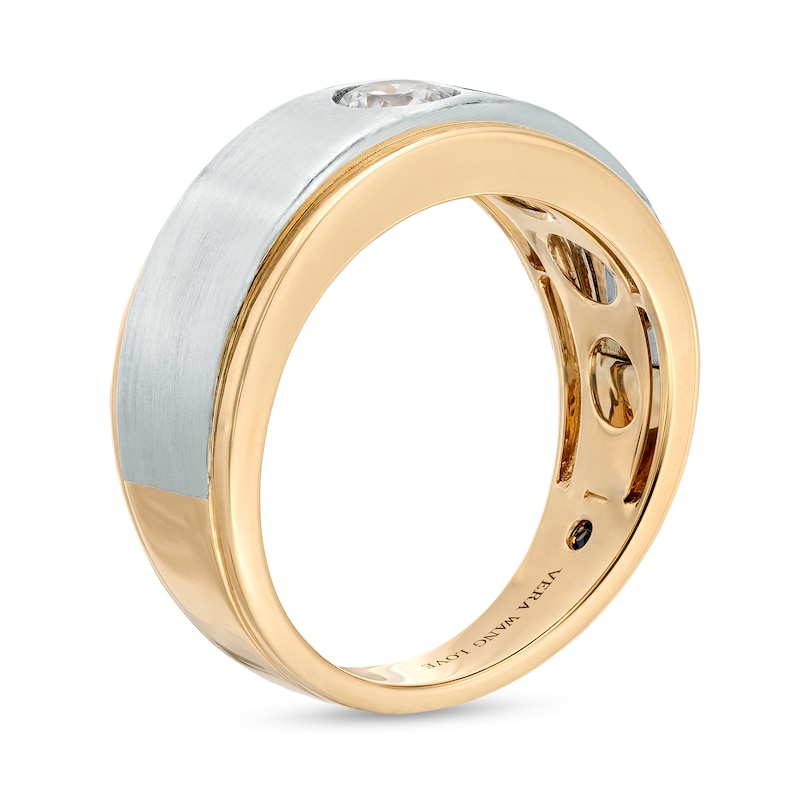 Main Image 2 of Vera Wang Men's 1/2 CT. Certified Lab-Grown Diamond Solitaire Wedding Band in 14K Two-Toned Gold (F/VS2)