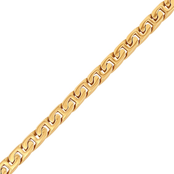 6.5mm Flat Mariner Chain Bracelet in Stainless Steel with Yellow Ion Plate - 8.5"