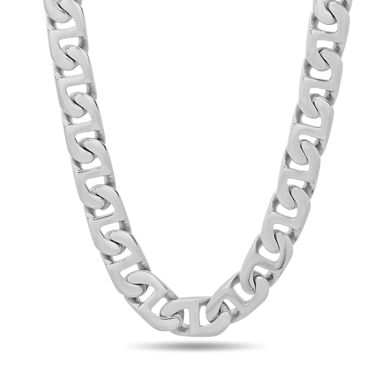 Men's 6.5mm Flat Mariner Chain Necklace in Stainless Steel - 24