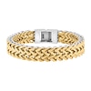 Thumbnail Image 1 of Men's 12.0mm Double Franco Chain Bracelet in Stainless Steel and Yellow Ion Plate - 8.5"