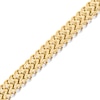 Thumbnail Image 2 of Men's 12.0mm Double Franco Chain Bracelet in Stainless Steel and Yellow Ion Plate - 8.5"