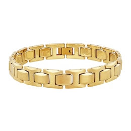 11.0mm H-Link Bracelet in Tungsten with Yellow Ion Plate - 8.5"