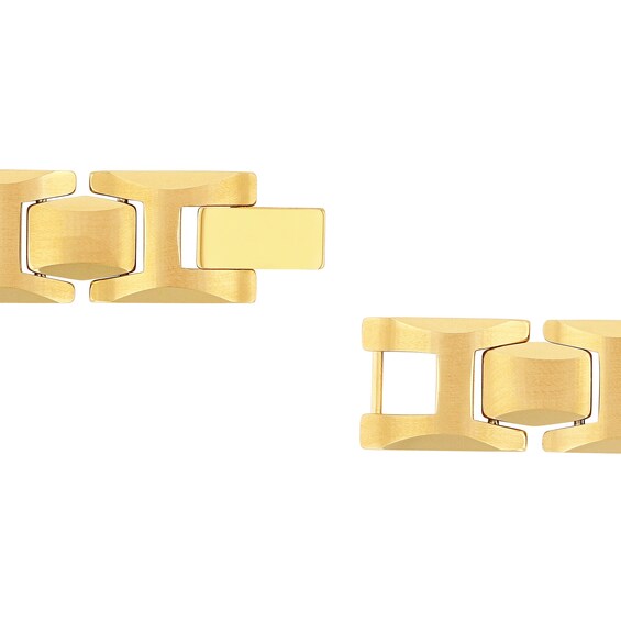 11.0mm H-Link Bracelet in Tungsten with Yellow Ion Plate - 8.5"