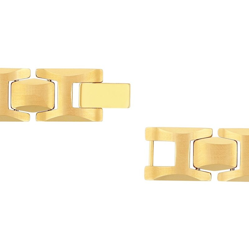 Main Image 3 of Men's 11.0mm H-Link Bracelet in Tungsten with Yellow Ion Plate - 8.5"