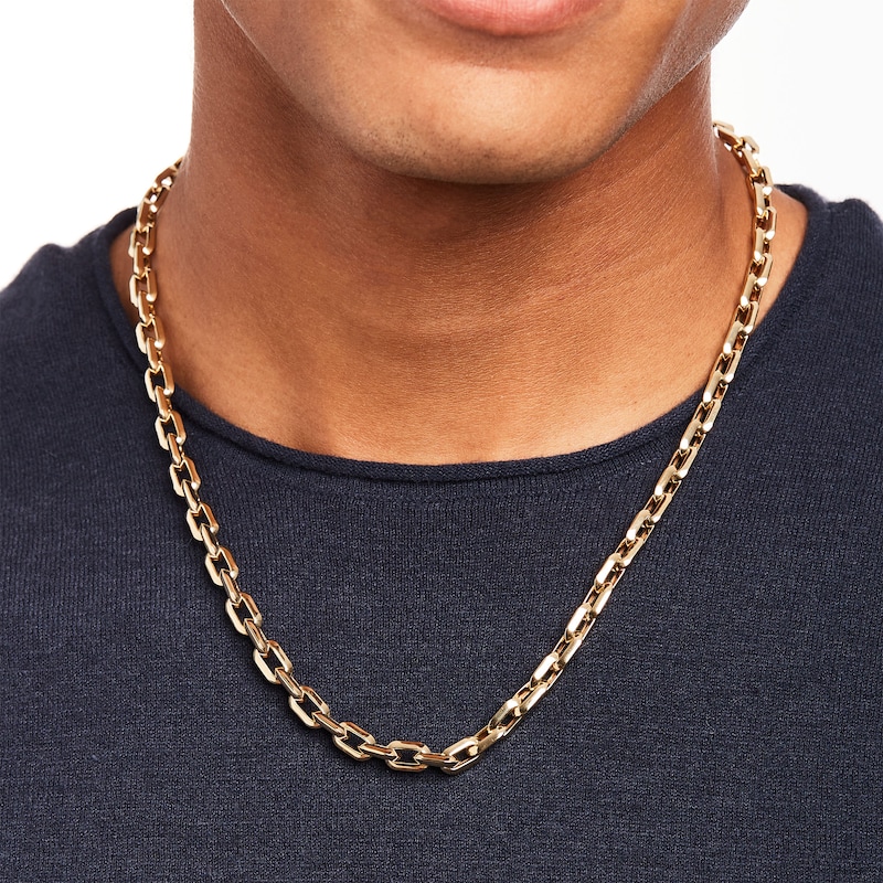 Main Image 2 of Men's 6.0mm Cable Link Chain Necklace in 10K Gold - 22"