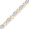 Thumbnail Image 2 of Men's 1/6 CT. T.W. Diamond Link Bracelet in Stainless Steel and Yellow Ion Plate - 8.5"
