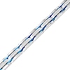 Thumbnail Image 2 of Men's 1/3 CT. T.W. Diamond Link Bracelet in Stainless Steel and Blue Ion Plate - 8.5"