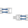 Thumbnail Image 3 of Men's 1/3 CT. T.W. Diamond Link Bracelet in Stainless Steel and Blue Ion Plate - 8.5"