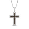 Thumbnail Image 0 of Men's Camouflage Carbon Fiber Inlay Cross Pendant in Stainless Steel - 24"