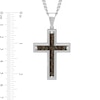 Thumbnail Image 1 of Men's Camouflage Carbon Fiber Inlay Cross Pendant in Stainless Steel - 24"