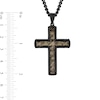 Thumbnail Image 1 of Men's Camouflage Carbon Fiber Cross Pendant in Stainless Steel with Black Ion Plate - 24"