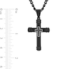 Thumbnail Image 1 of Men's 1/20 CT. T.W. Black Diamond Mini Cross Inlay Pendant in Stainless Steel with Black Ion Plate - 24"