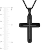 Thumbnail Image 1 of Men's 1/6 CT. T.W. Black Diamond Cross Pendant in Stainless Steel with Black Ion Plate - 24"