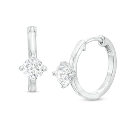 1 CT. T.W. Certified Lab-Grown Diamond Solitaire Hoop Earrings in 14K White Gold (F/SI2)