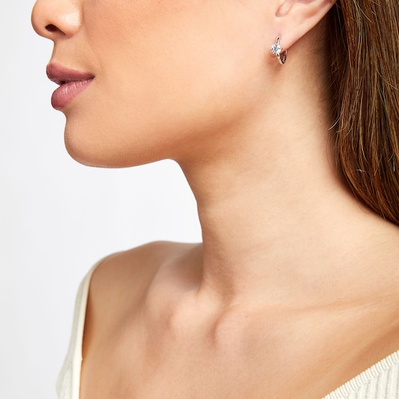 1 CT. T.w. Certified Lab-Grown Diamond Solitaire Hoop Earrings in 14K White Gold (F/Si2)