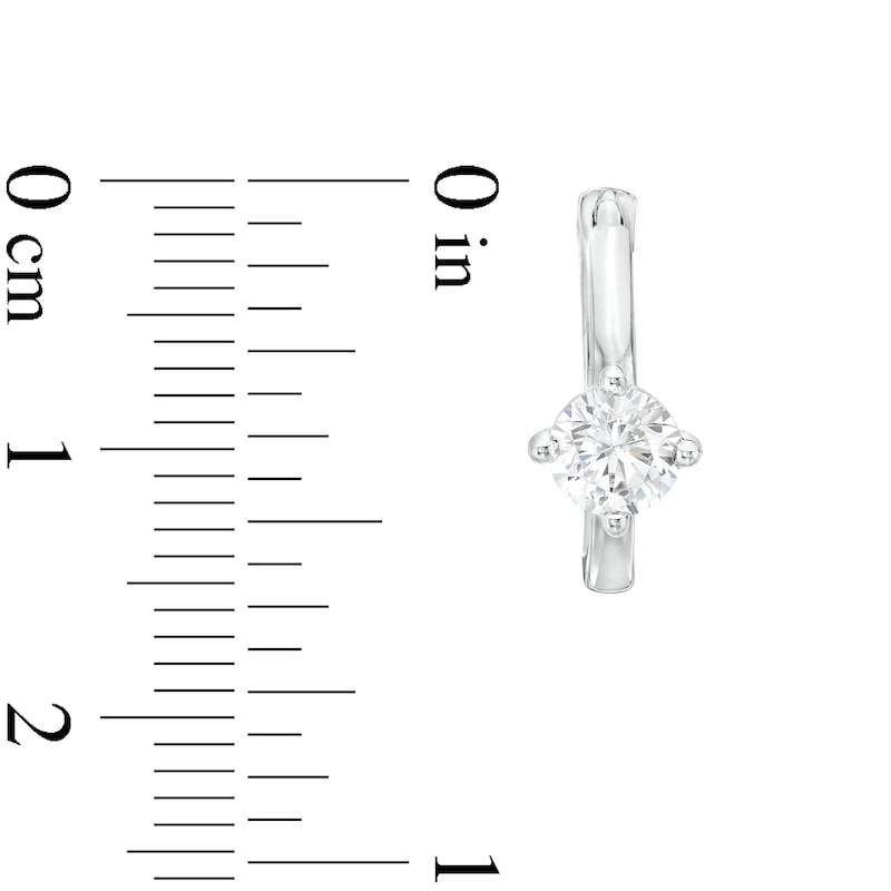 Main Image 3 of 1 CT. T.W. Certified Lab-Grown Diamond Solitaire Hoop Earrings in 14K White Gold (F/SI2)
