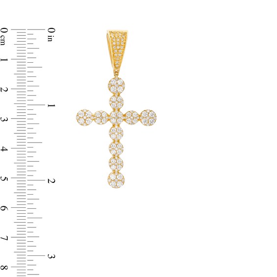 1-1/2 CT. T.w. Multi-Diamond Cross Necklace Charm in 10K Gold