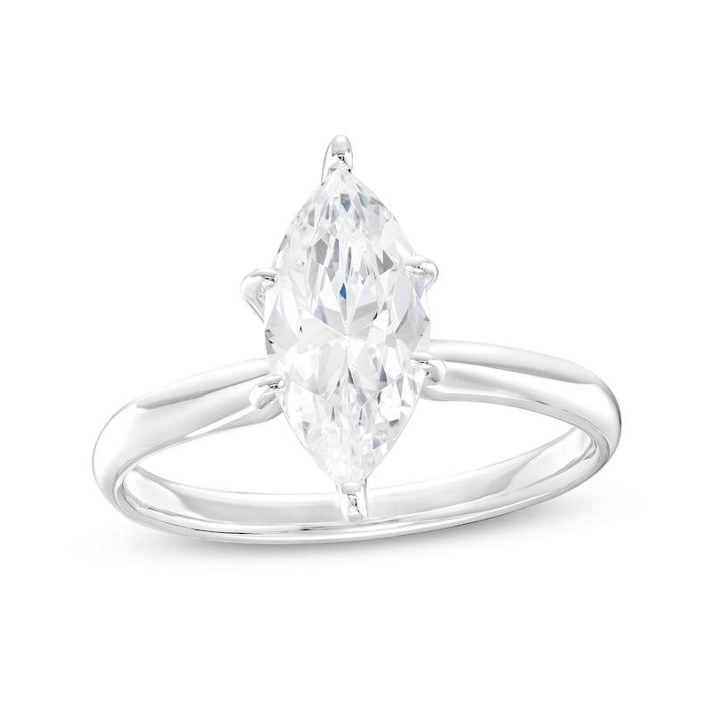 Main Image 1 of 2 CT. Certified Marquise Lab-Grown Diamond Solitaire Engagement Ring in 14K White Gold (F/VS2)