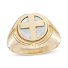 Thumbnail Image 1 of Men's Cross Signet Ring in 10K Two-Tone Gold