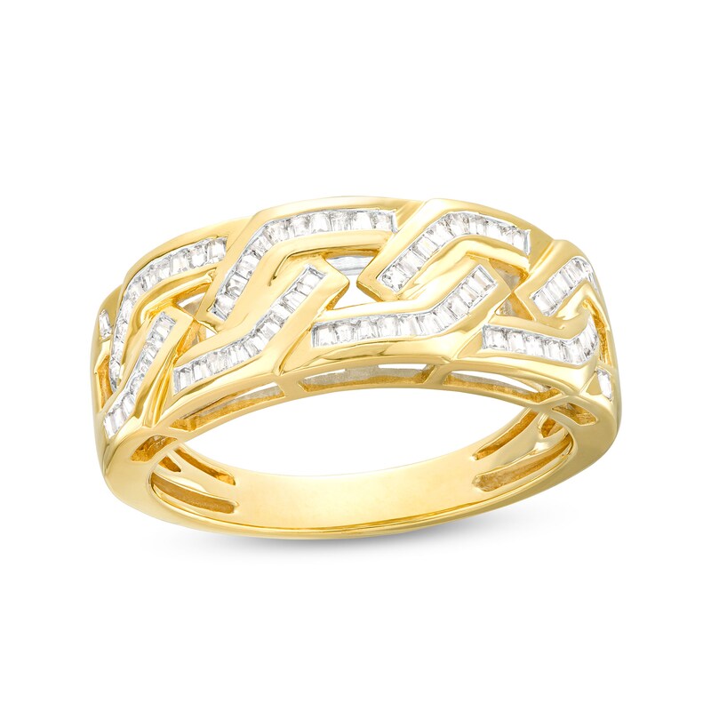 Main Image 1 of 5/8 CT. T.W. Baguette Diamond Boomerang Pattern Ring in 10K Gold