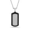 Thumbnail Image 0 of Men's 7/8 CT. T.W. Black and White Diamond Dog Tag Pendant in Stainless Steel and Black Ion Plate - 24