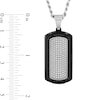 Thumbnail Image 1 of Men's 7/8 CT. T.W. Black and White Diamond Dog Tag Pendant in Stainless Steel and Black Ion Plate - 24