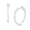 Thumbnail Image 1 of 1/2 CT. T.W. Diamond Inside-Out Hoop Earrings in 14K White Gold