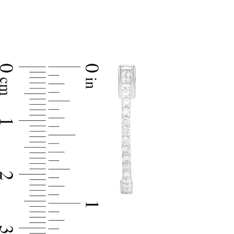 Main Image 3 of 1/2 CT. T.W. Diamond Inside-Out Hoop Earrings in 14K White Gold