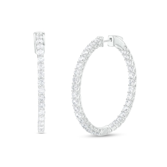 CT. T.w. Certified Lab-Grown Diamond Inside-Out Hoop Earrings in 14K White Gold (F/Si2