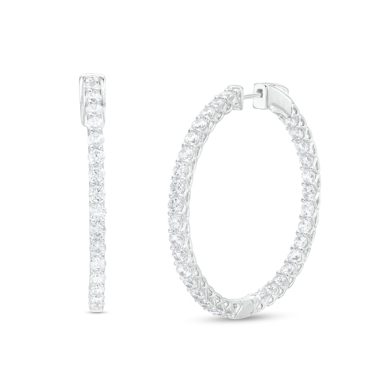 Main Image 1 of 2 CT. T.W. Certified Lab-Grown Diamond Inside-Out Hoop Earrings in 14K White Gold (F/SI2)