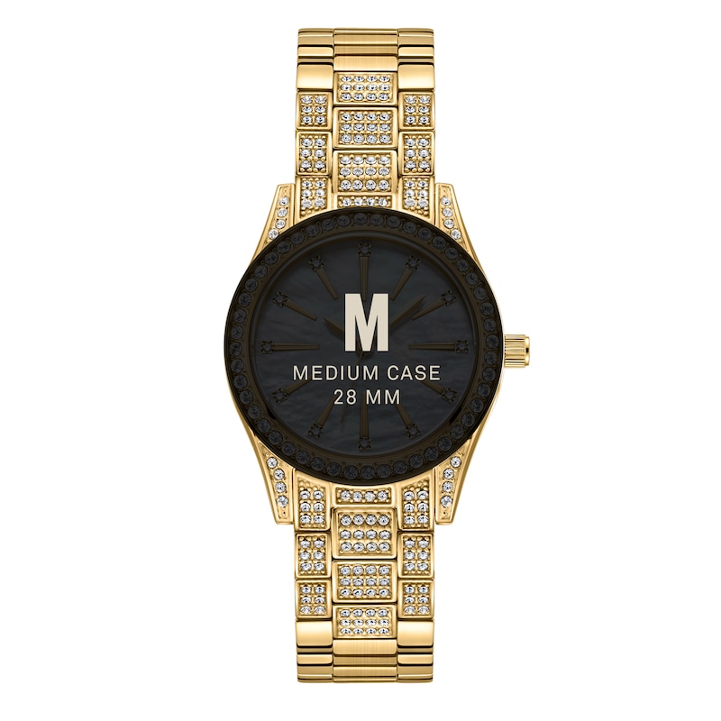 Main Image 4 of Ladies' JBW Cristal Spectra Diamond and Crystal Accent 18K Gold Plate Watch with Mother-of-Pearl Dial (Model: J6392A)