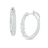 Marilyn Monroe™ Collection 3/4 CT. T.W. Certified Lab-Created Diamond Oval Hoop Earrings in 10K White Gold (F/SI2)