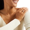 Thumbnail Image 2 of 1/5 CT. T.W. Princess-Shaped Multi-Diamond Tilted Twist Shank Ring in 10K Gold