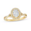 Thumbnail Image 1 of 1/2 CT. T.W. Oval-Shaped Multi-Diamond Frame Vintage-Style Twist Shank Ring in 10K Gold