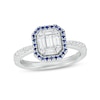 Thumbnail Image 1 of Vera Wang Love Collection 1/2 CT. T.W. Multi-Diamond and Blue Sapphire Frame Ring in 10K White Gold