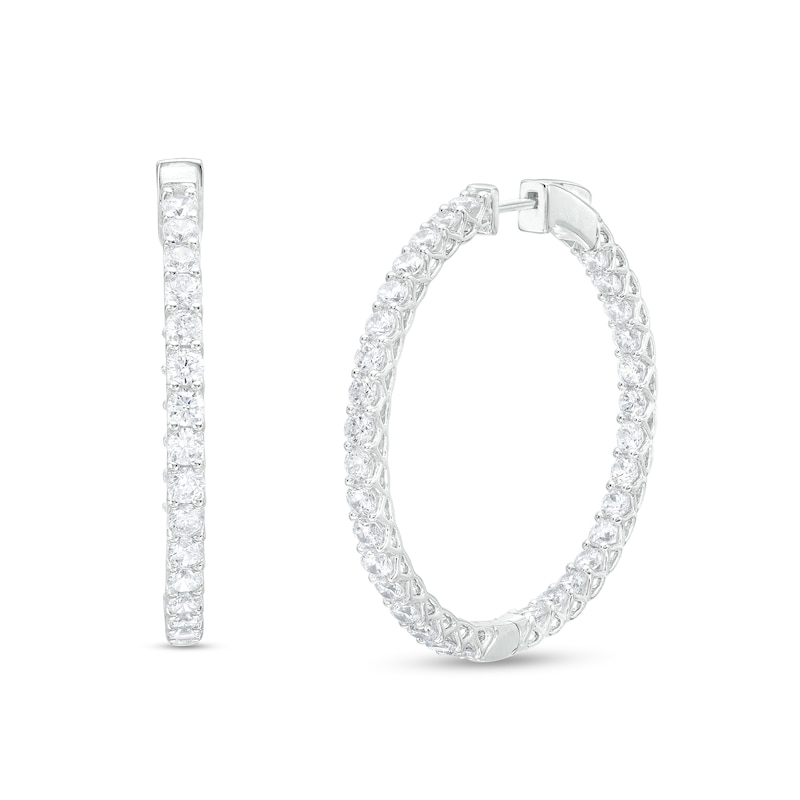 4 CT. T.W. Certified Lab-Created Diamond Inside-Out Hoop Earrings in 14K White Gold (F/SI2)